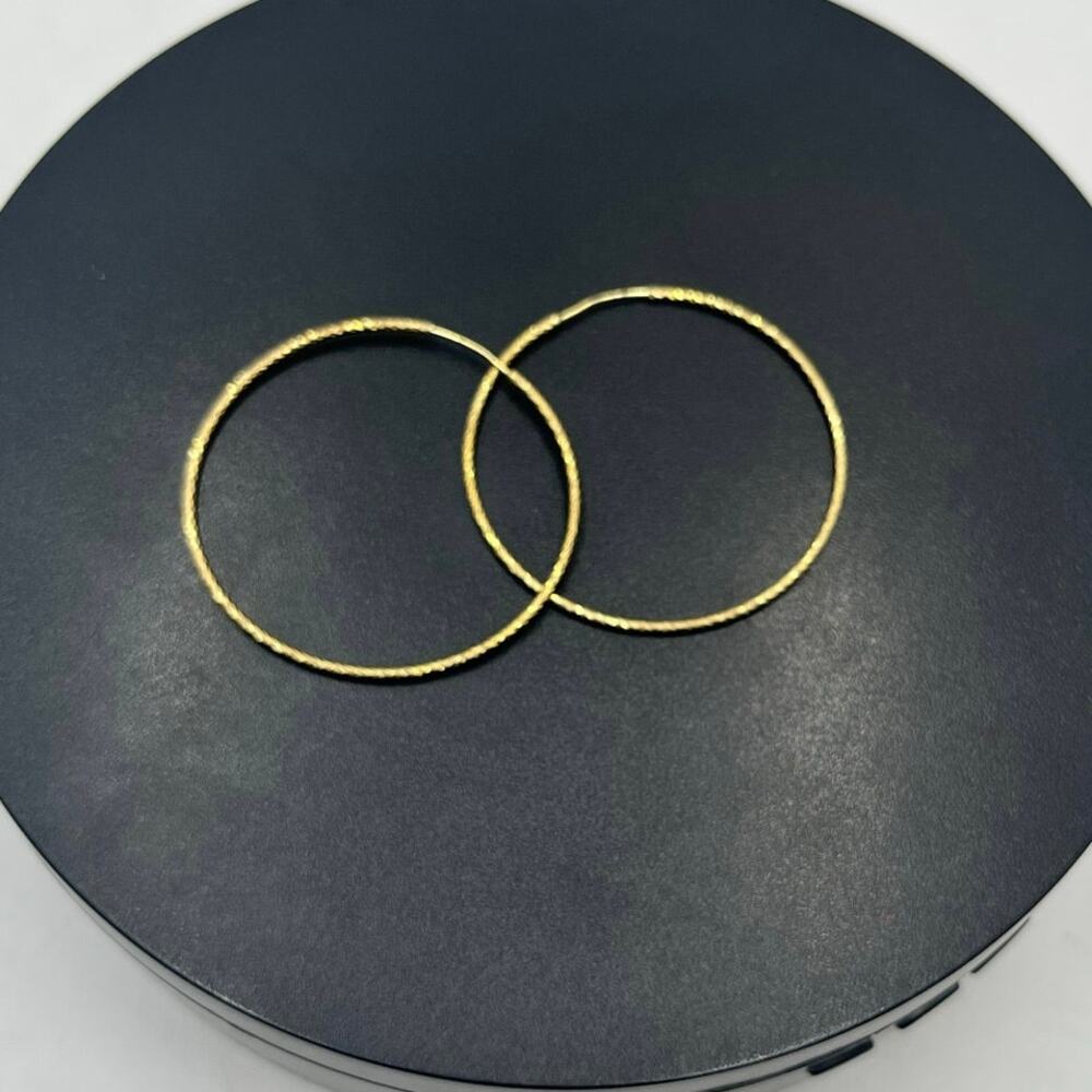 925 ITALY DYADEMA Vermeil gold over sterling silver circle Twisted Hoop earring